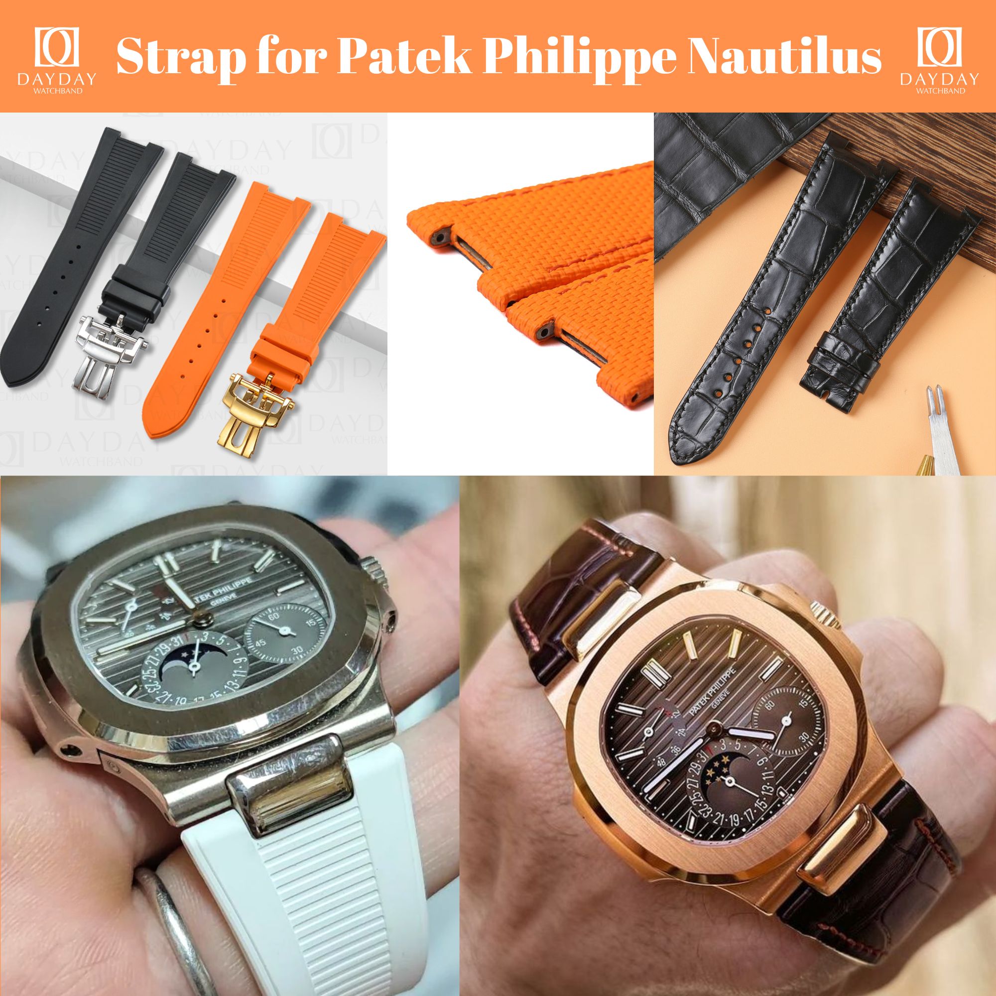 Premium Patek Philippe Watch Straps: Leather, Rubber & More