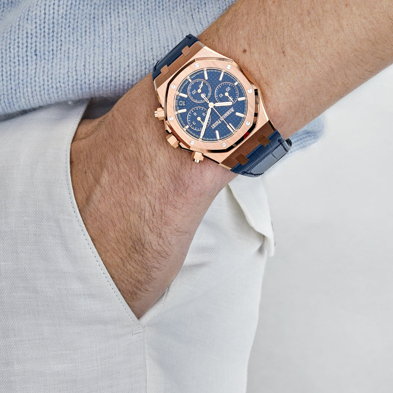 Buy Audemars Piguet Royal Oak Rose Gold Blue Dial - Exclusive Luxury Watch